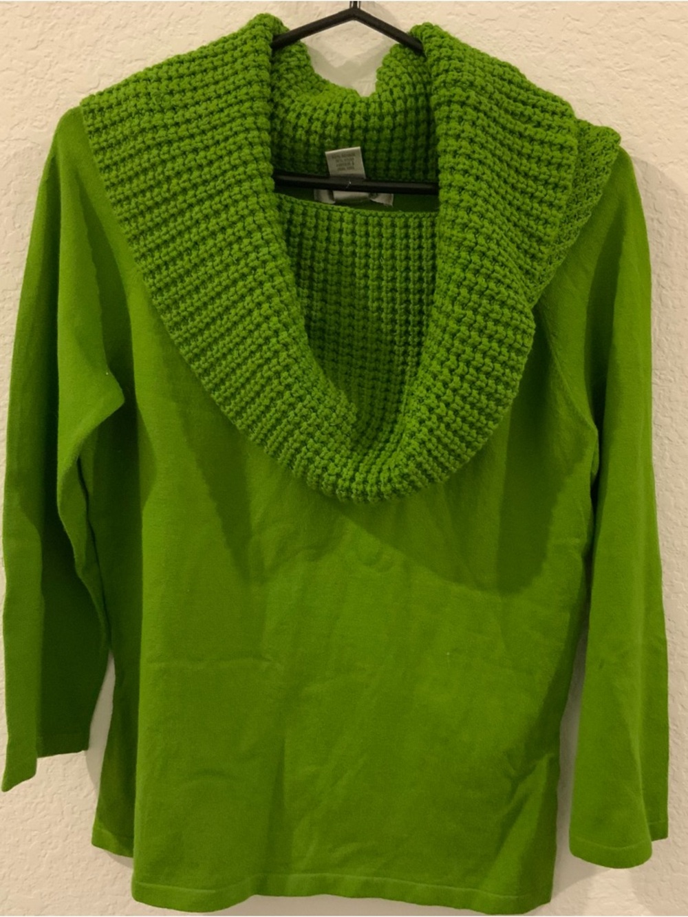 Nine West Lime Green Cowl Neck Sweater